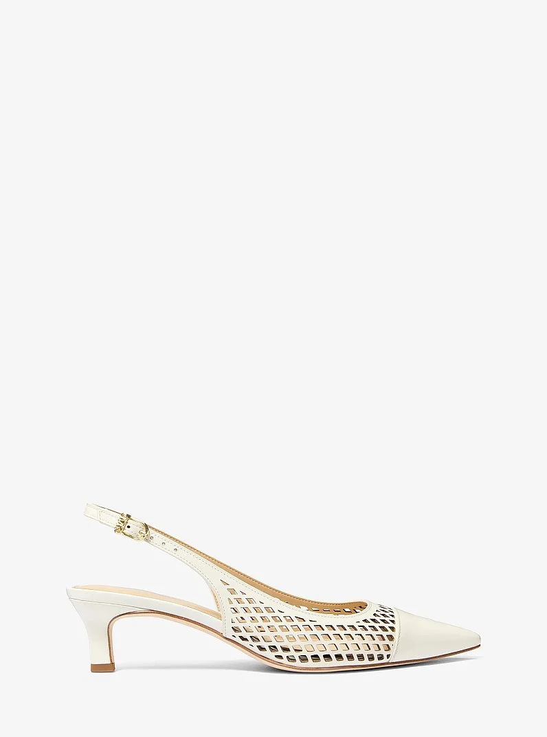 Amara Laser-Cut Leather Slingback Pump - 1