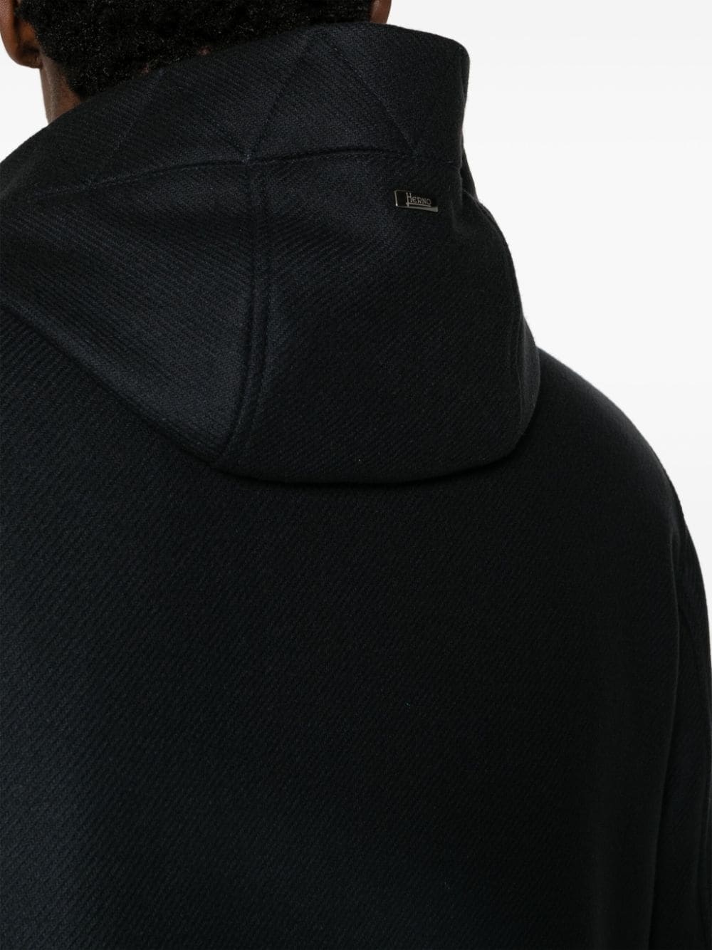 logo-plaque fine-ribbed parka coat - 5