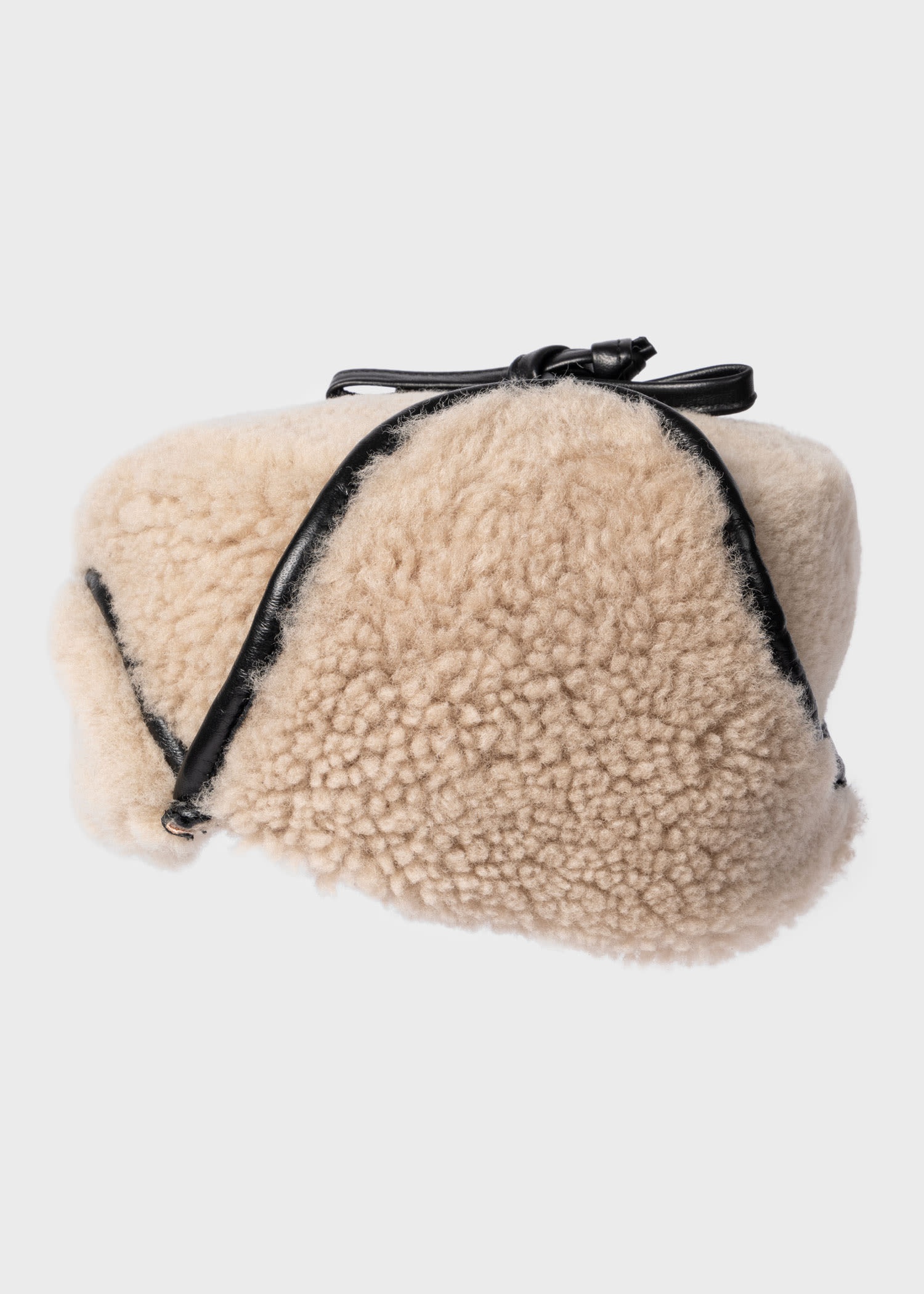 Shearling Chapka Hat With Leather Trims - 2