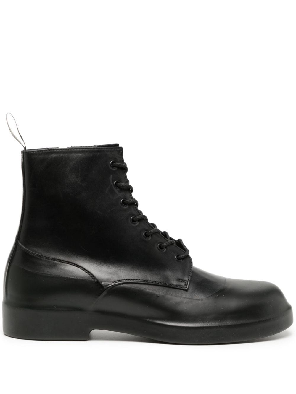 lace-up ankle-length leather boots - 1