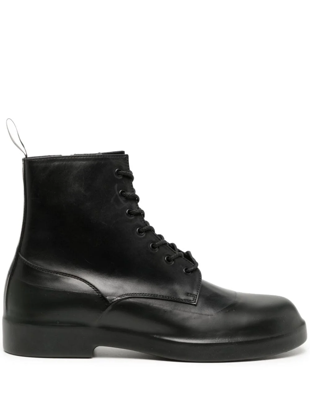 lace-up ankle-length leather boots - 1