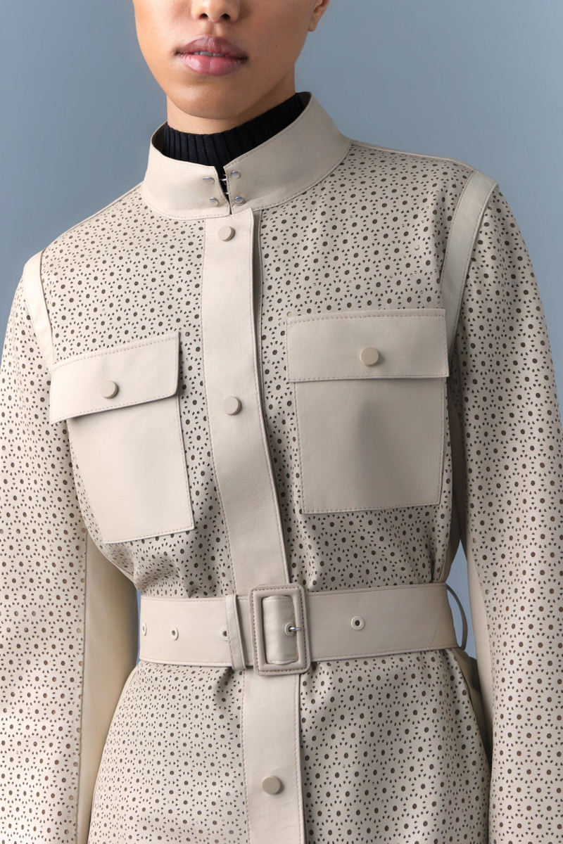 MACKAGE NAEVA Perforated Leather Peplum Jacket outlook