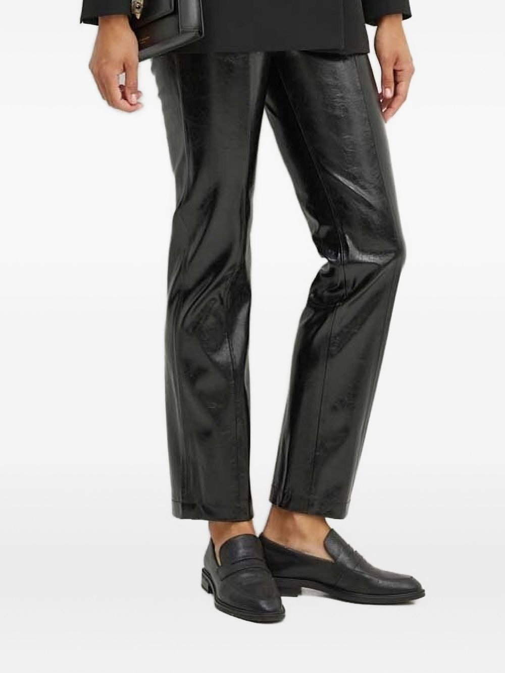 faux-leather trousers - 1