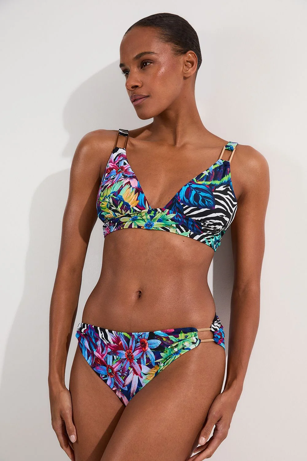 Tropical Floral Bikini Bottoms - 1