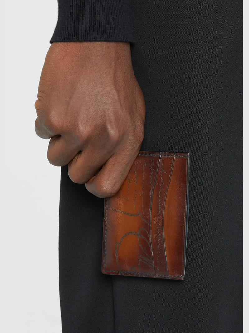 Berluti Men's Bambou Scritto Leather Card Case outlook