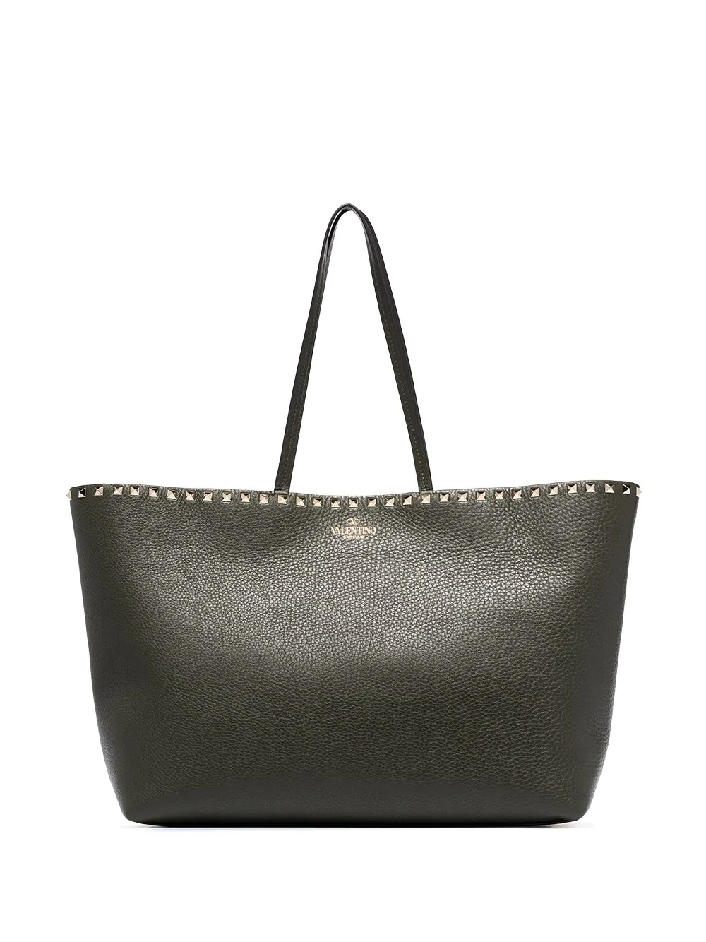 Rockstud leather tote bag - 1