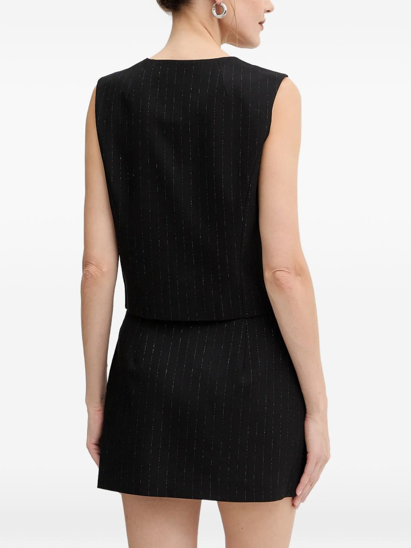 button pinstripe top 3