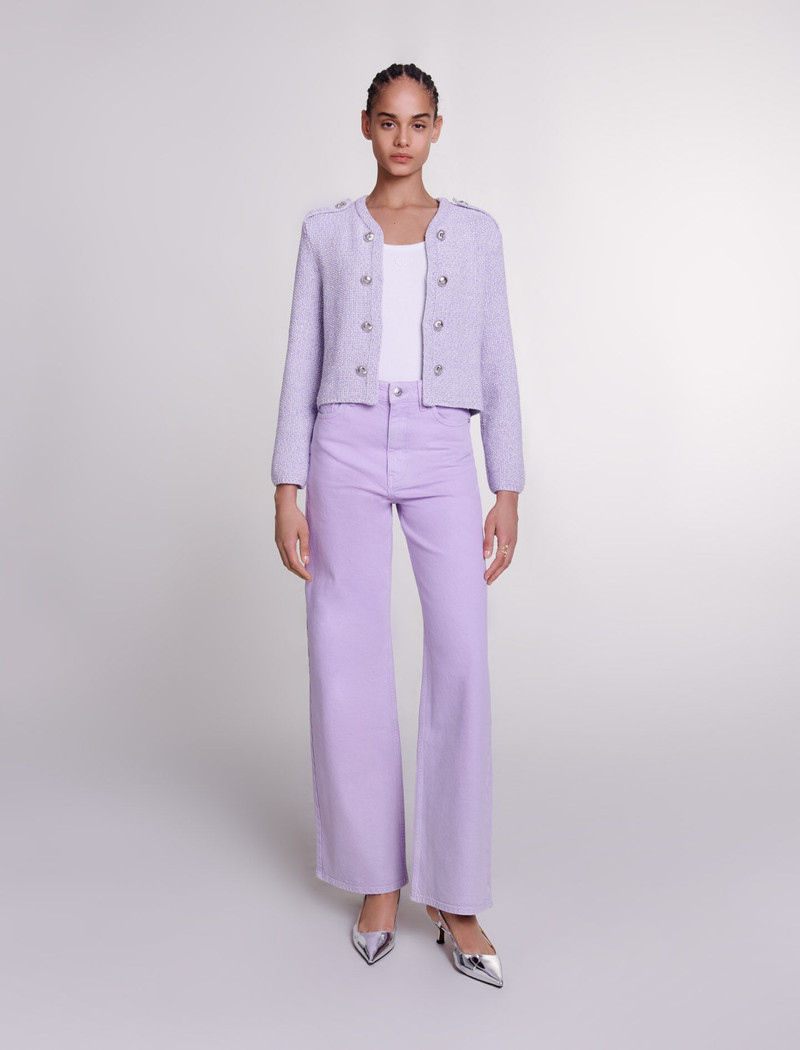maje Cropped glitter knit cardigan outlook