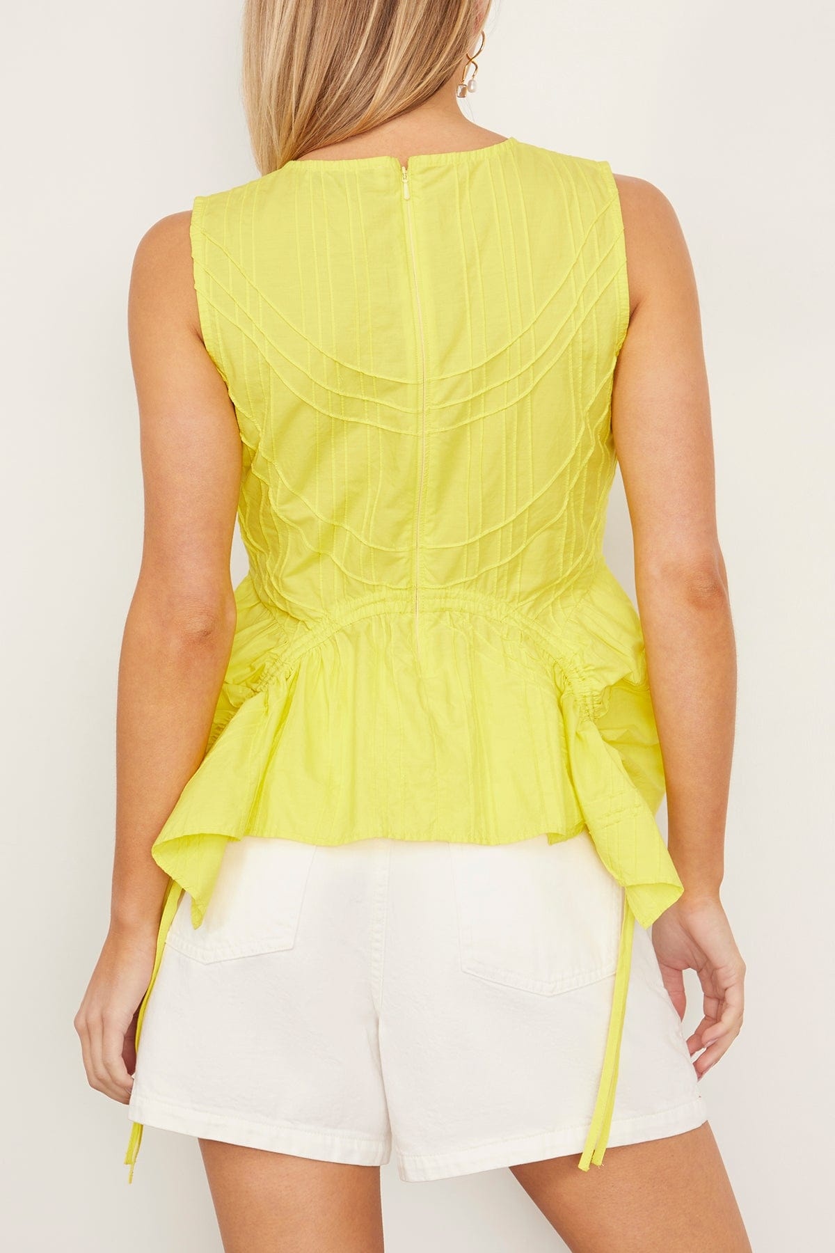 Camden Cotton Poplin Tank Top in Yellow - 4
