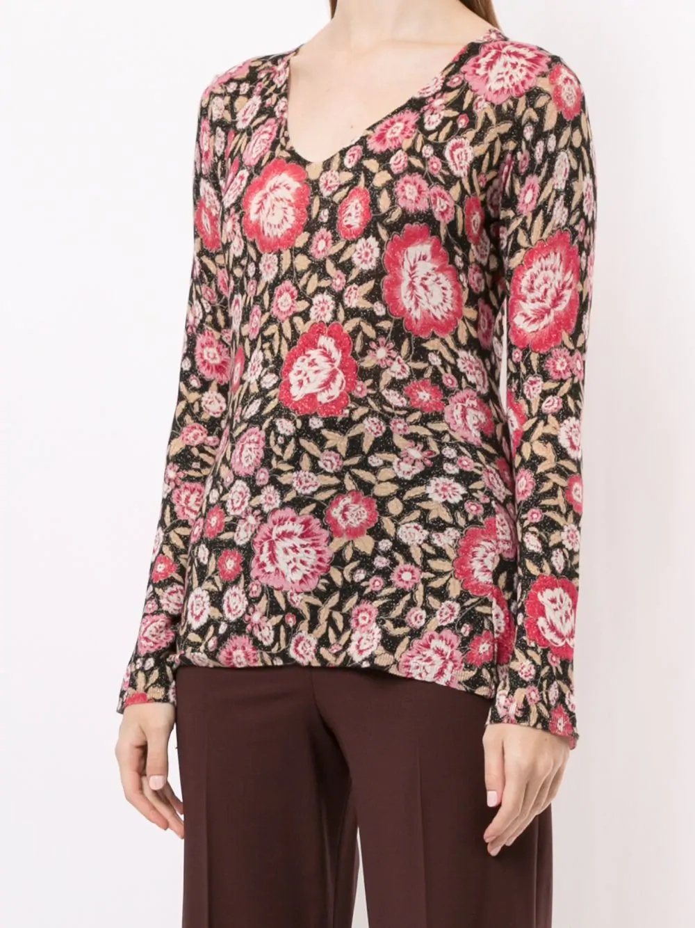 floral-pattern slim-fit jumper - 3