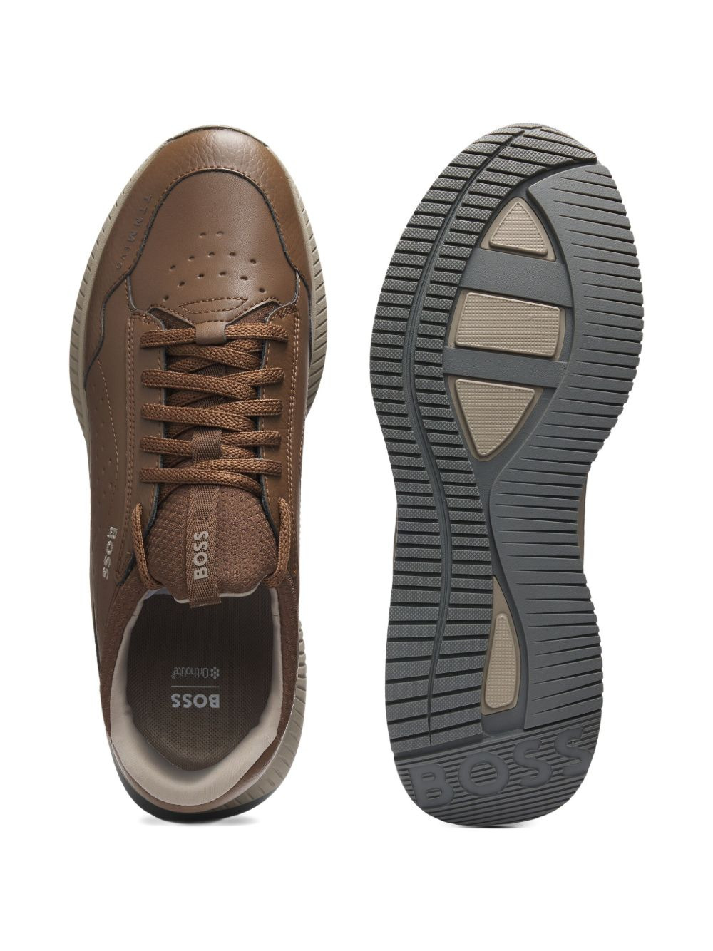 perforated leather sneakers - 4