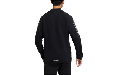 adidas Men's adidas Taylored Jkt Stripe Lapel Zipper Cardigan Long Sleeves Jacket Dark Black HG1666 outlook