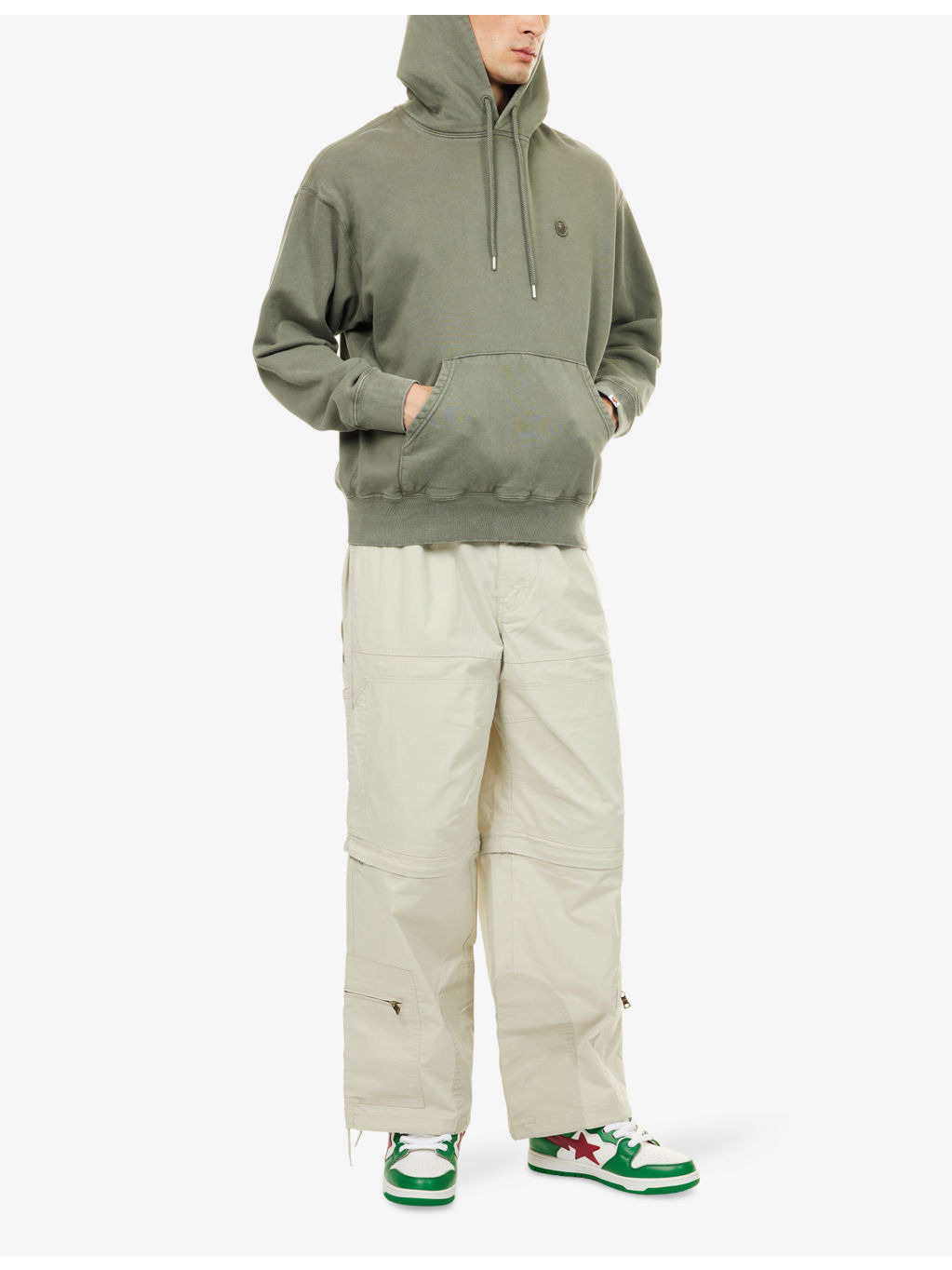 One Point Logo-Patch Cotton Hoody - 2