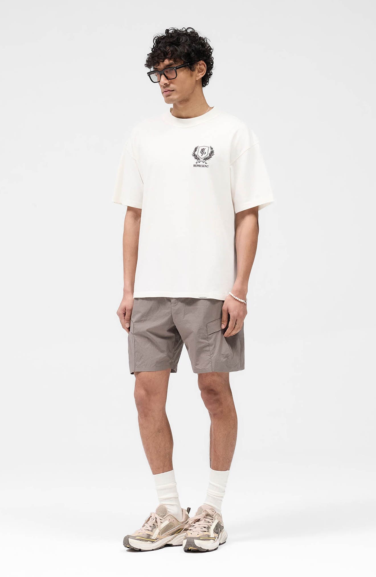 Represent Crest Oversize Graphic T-Shirt in Flat White at Nordstrom - 9