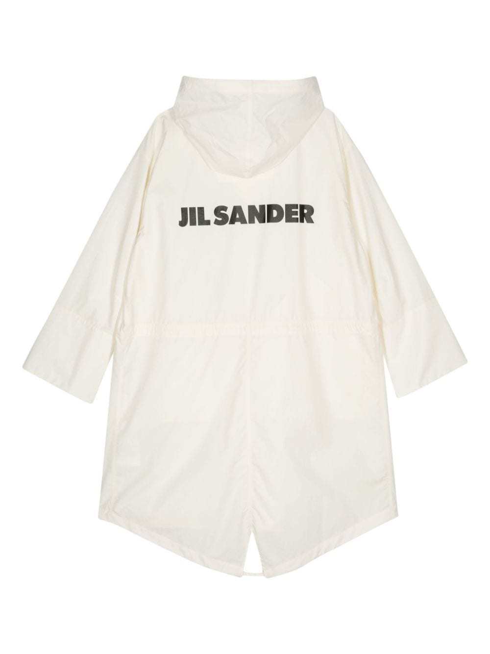logo-print hooded coat - 2