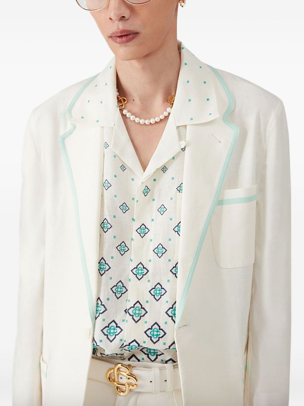 contrast-piping jacket - 5