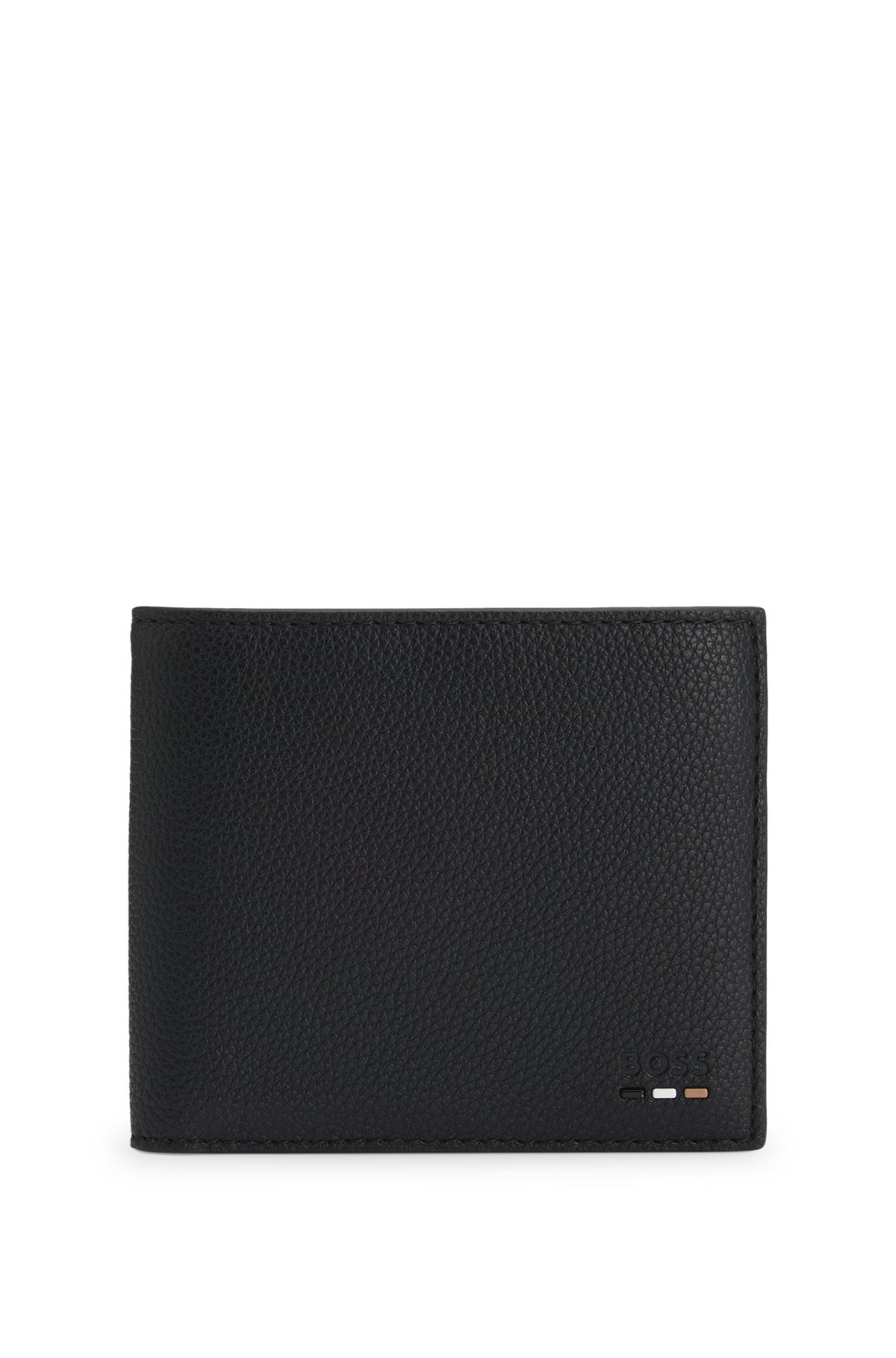 GRAINED FAUX-LEATHER WALLET WITH LOGO TRIM - 1