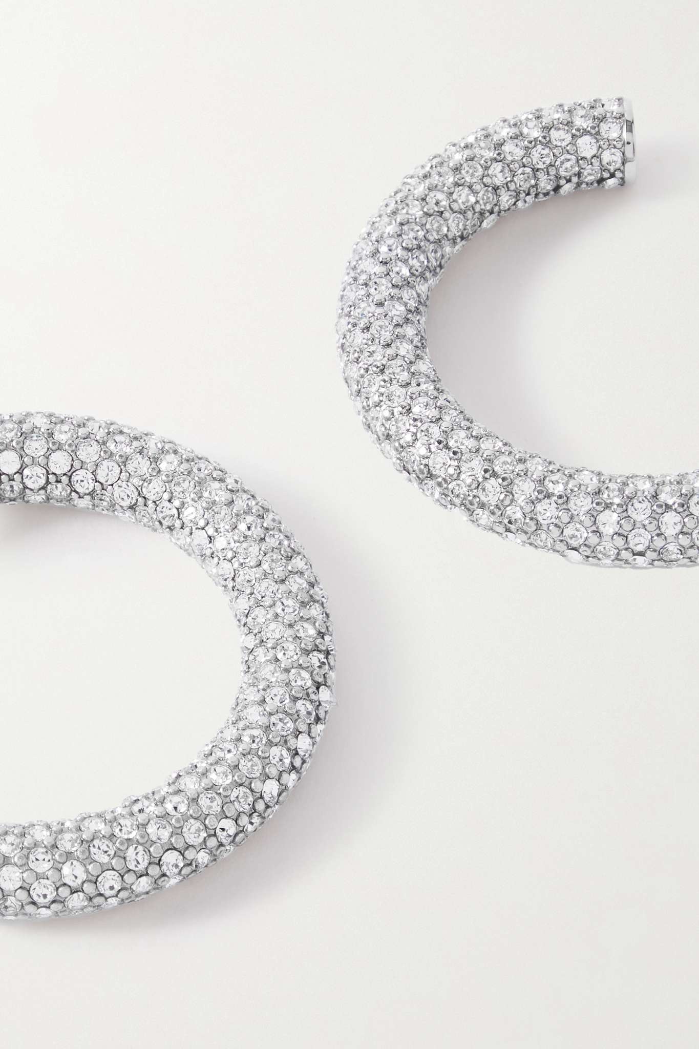 Cameron medium coated-metal crystal hoop earrings - 4