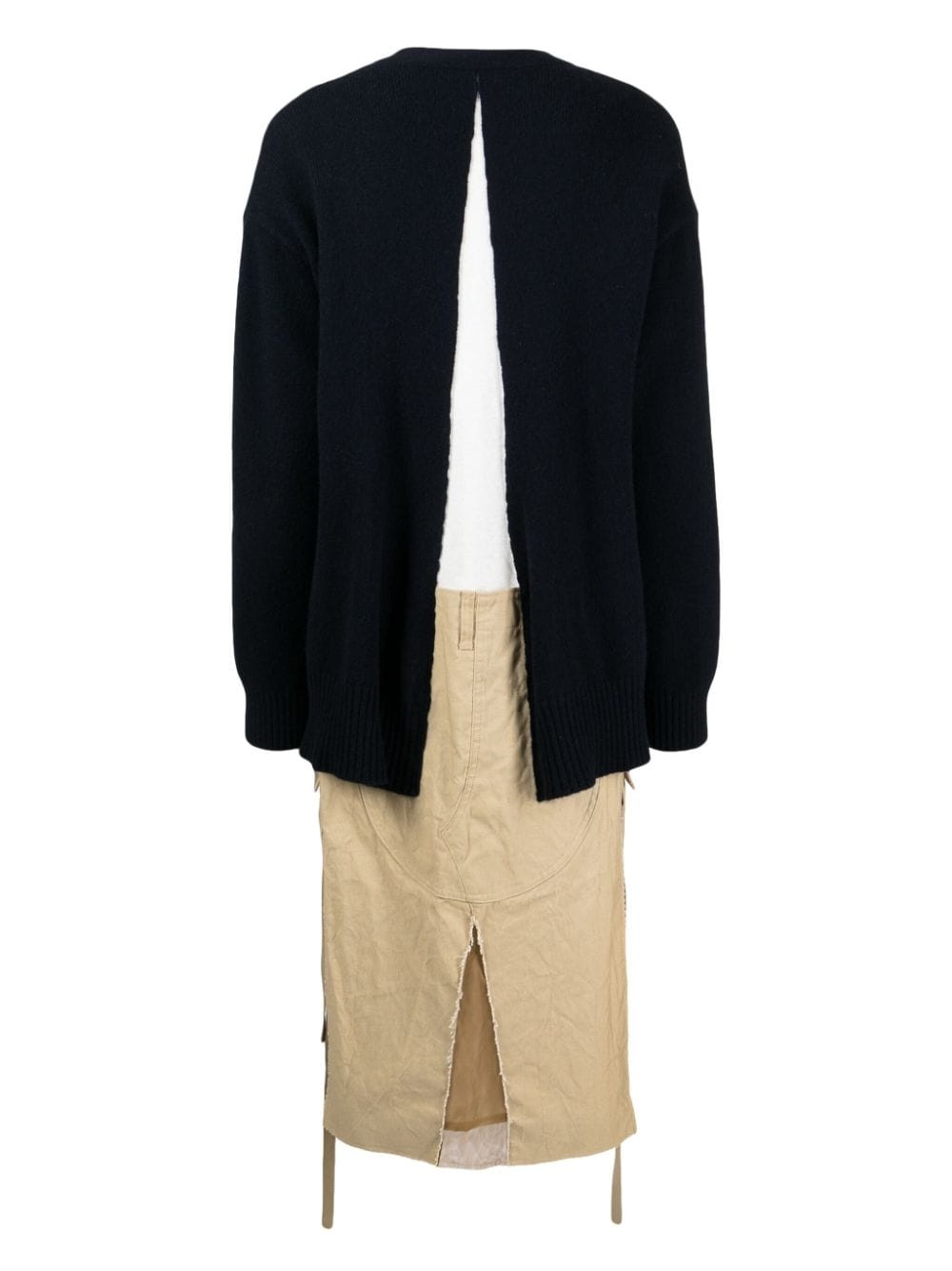 colour-block layered maxi coat - 2
