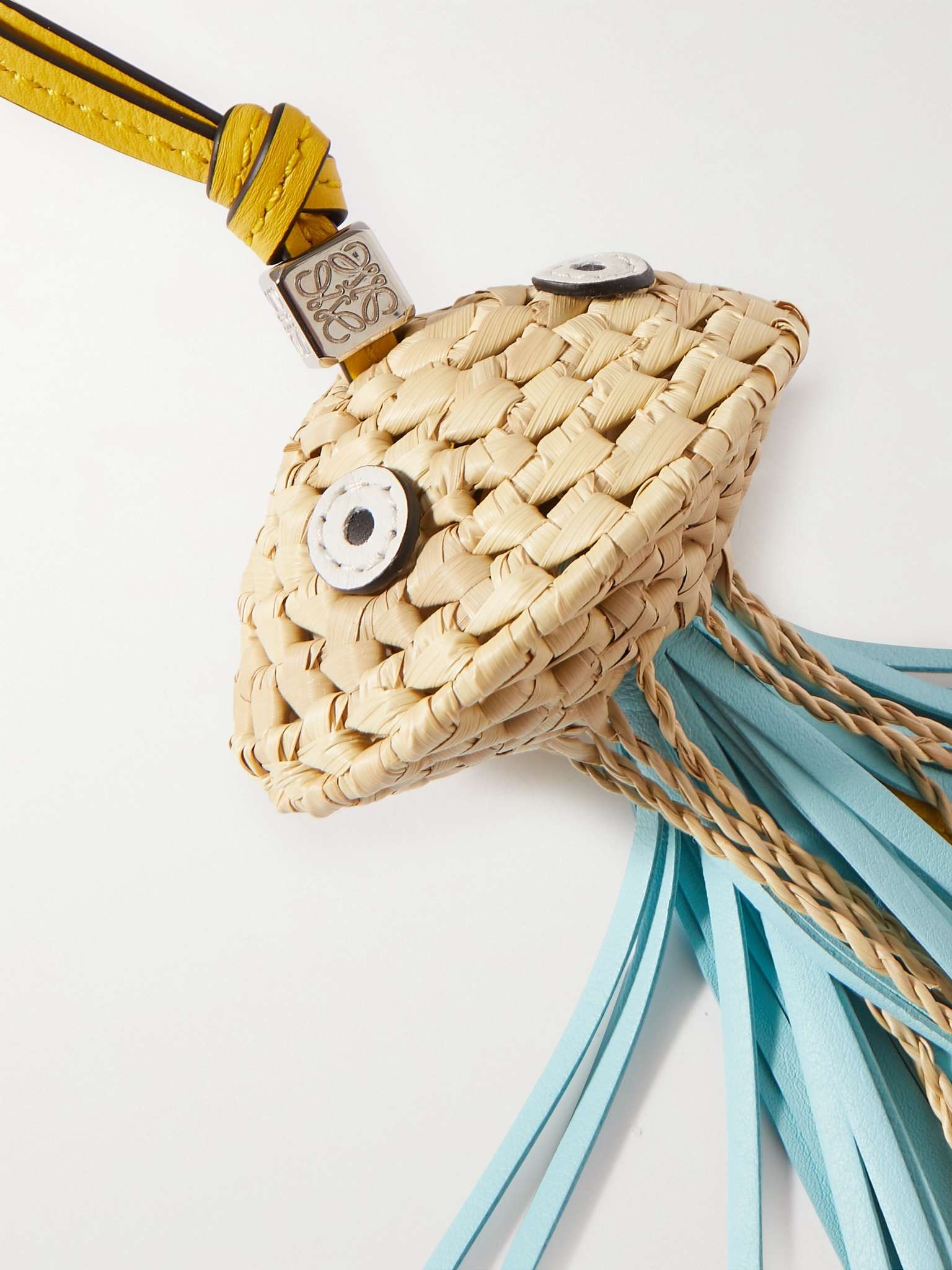 + Paula's Ibiza Parrot Woven Raffia and Leather Key Fob - 2