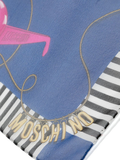 Moschino stripe-trim silk scarf outlook