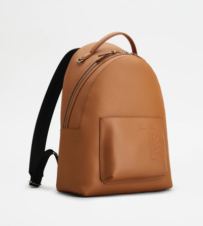 Tod's BACKPACK IN LEATHER MEDIUM - BROWN outlook