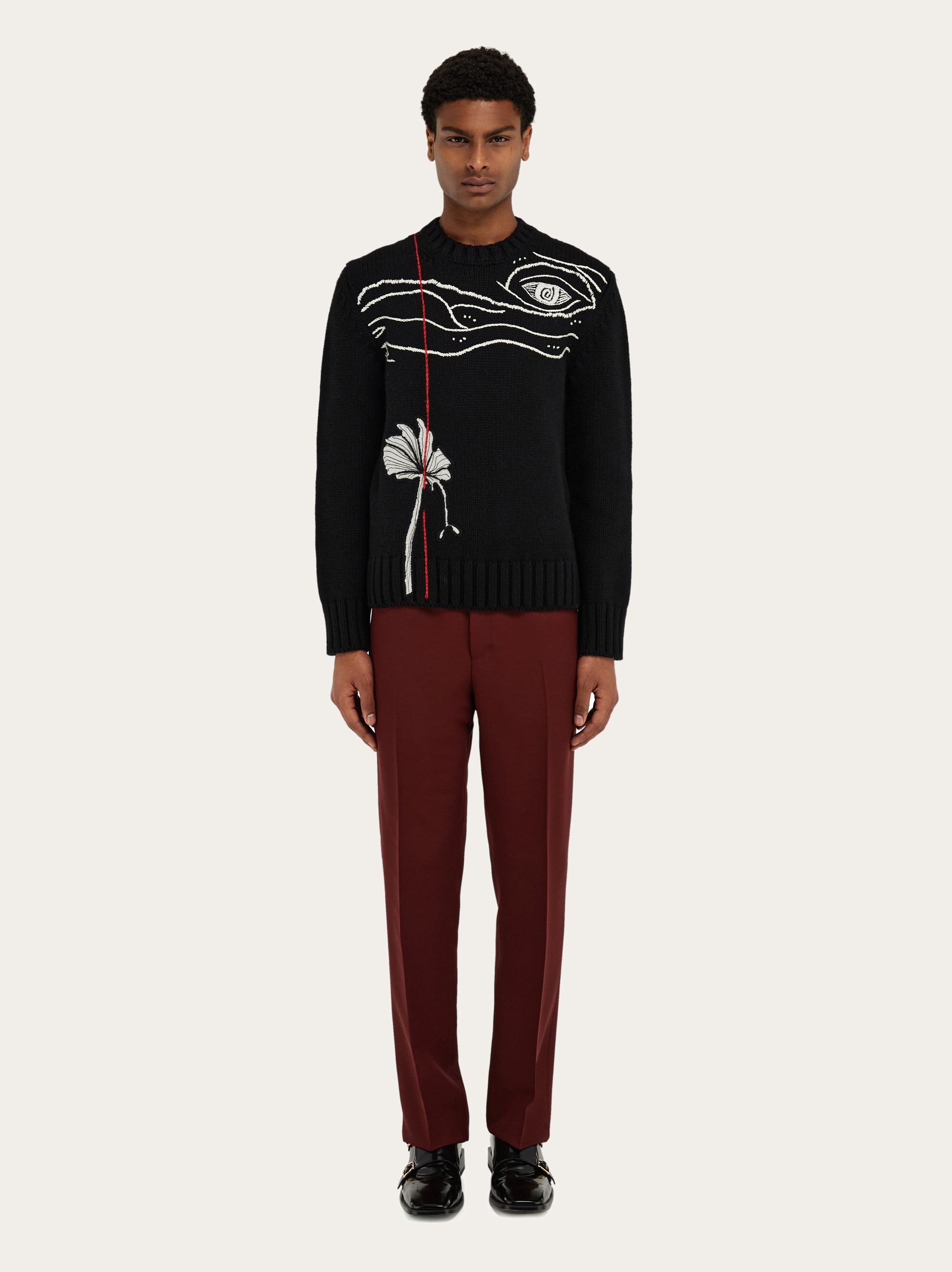 Embroidered crew neck sweater - 7