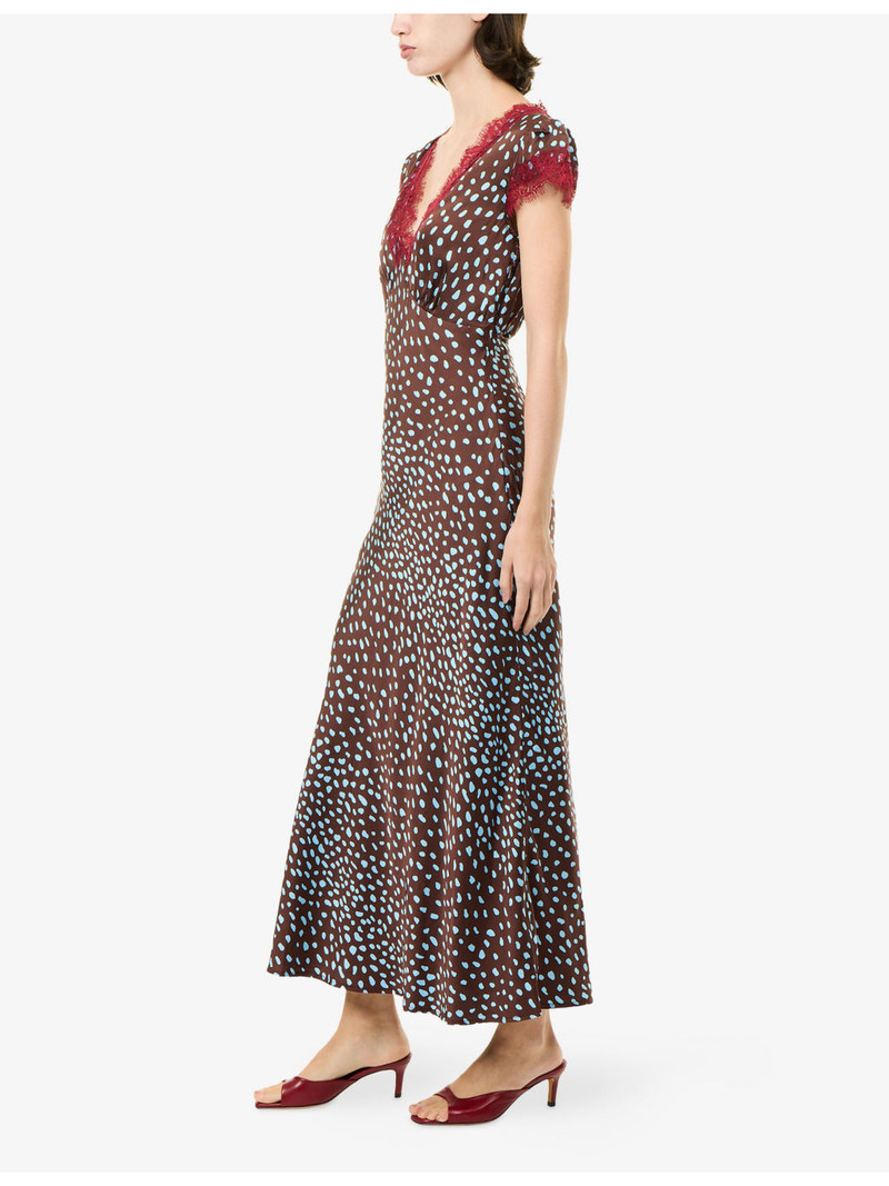 Olivia Printed Satin Midi Dress 3