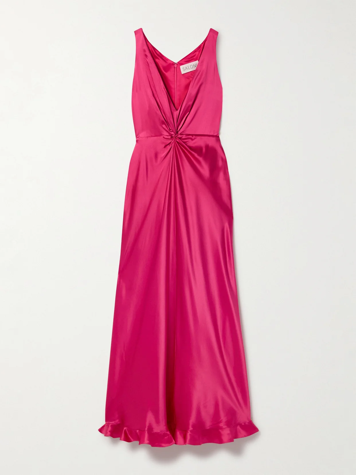 Fia Twist-front Silk-satin Maxi Dress - 1