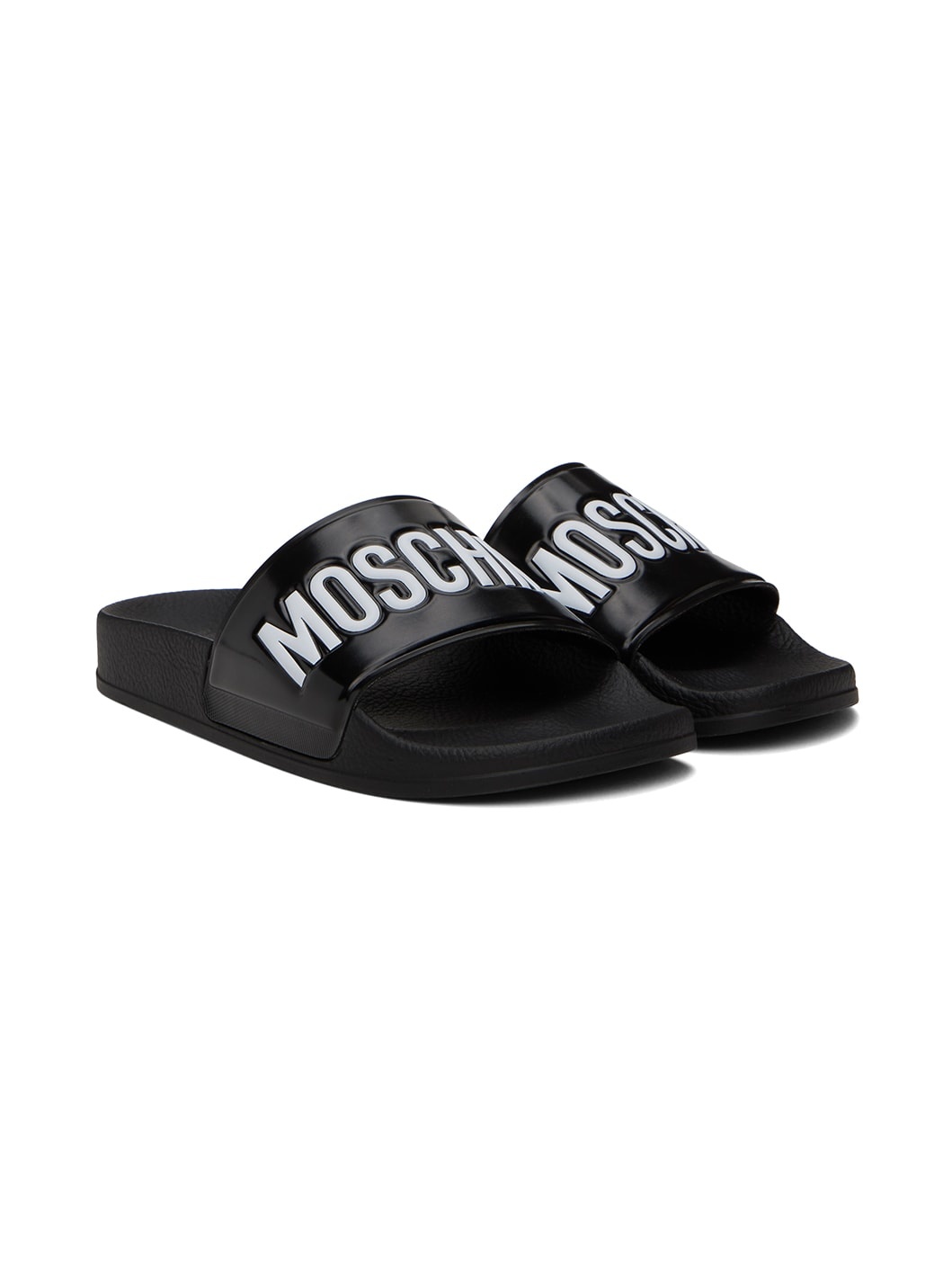 Black PVC Logo Pool Slides - 4