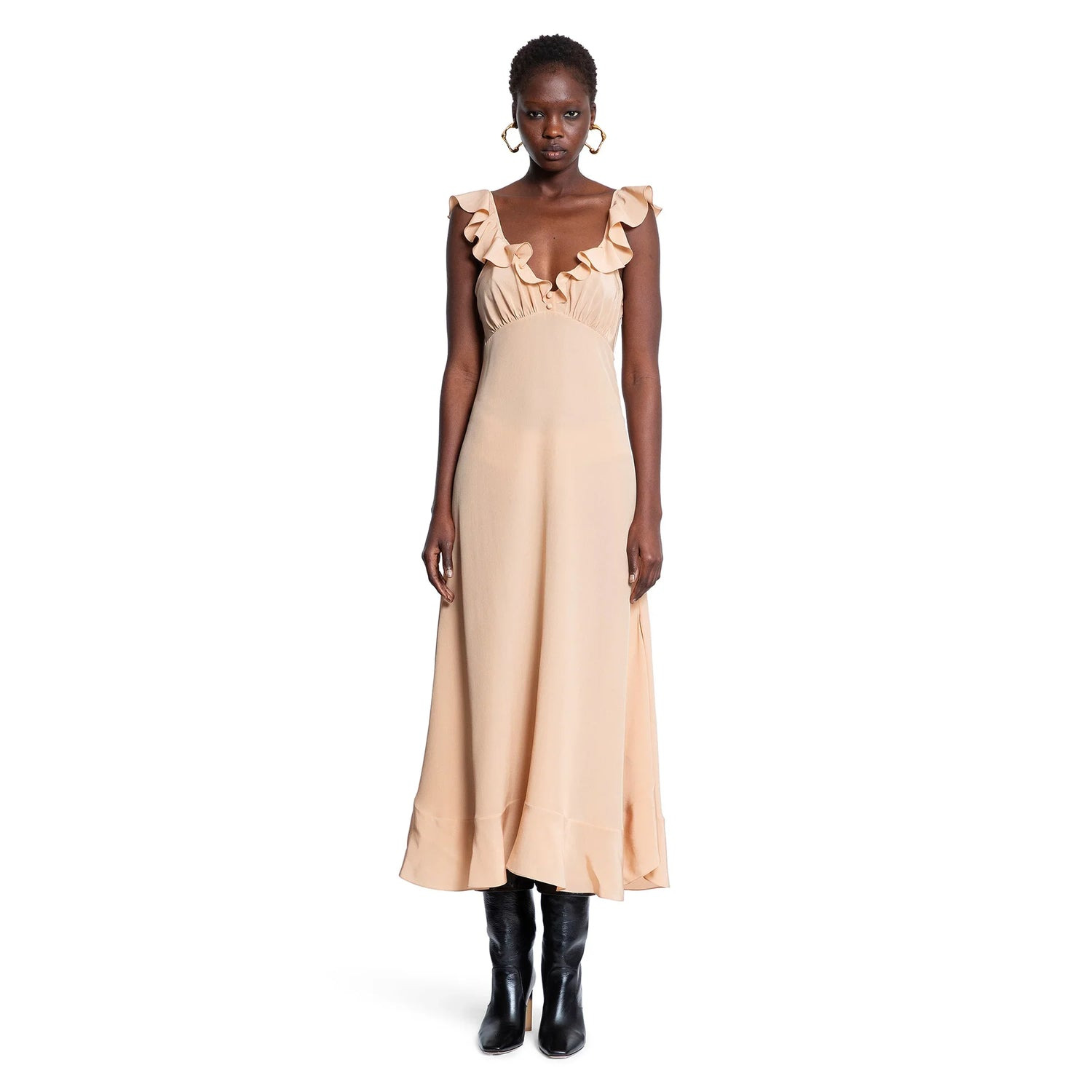Long-Sun-Dress-In-Crepe-De-Chine - 5