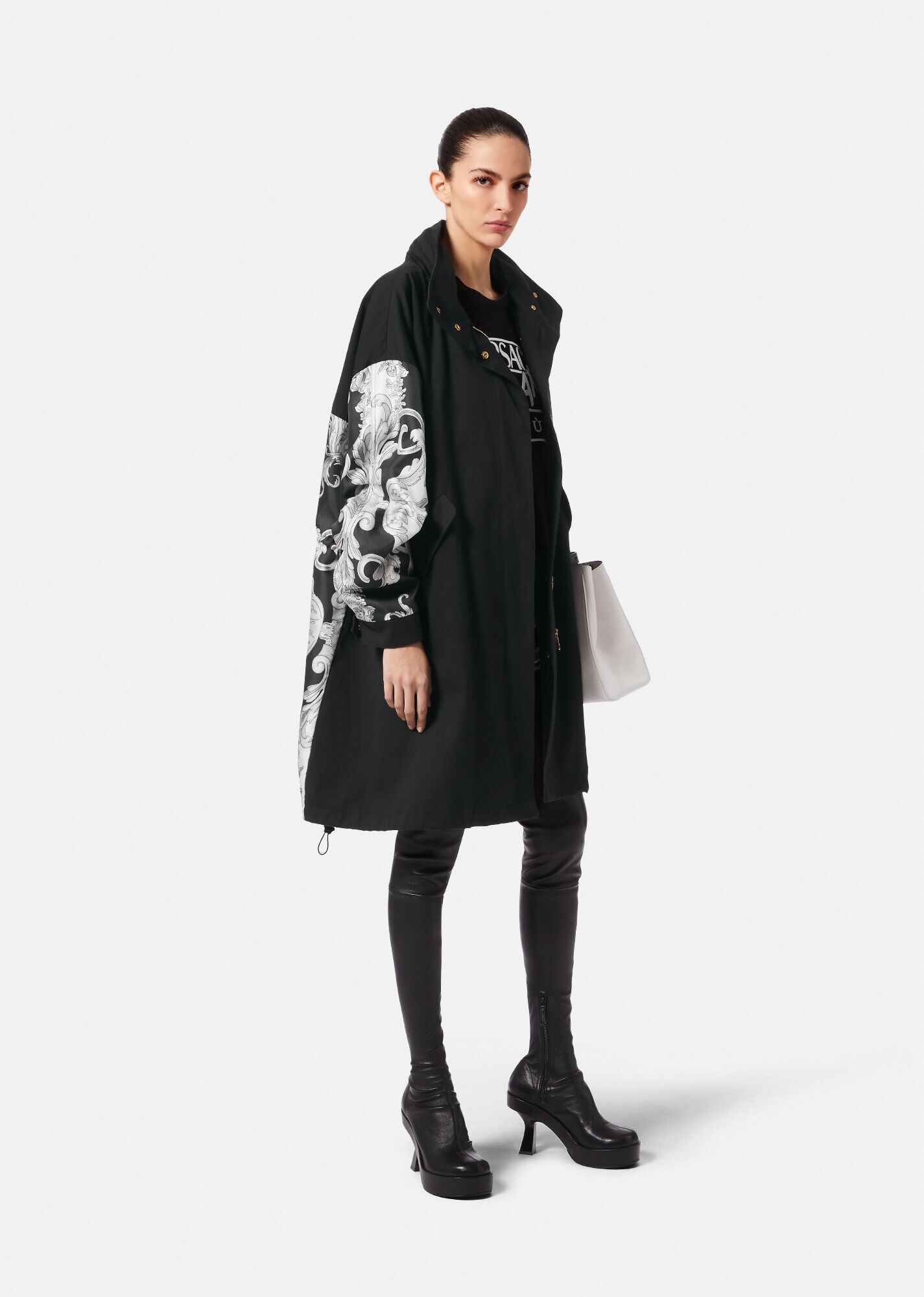 Silver Baroque Parka Coat - 2