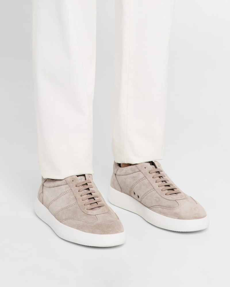 Brioni Men's New Cassette Suede Low-Top Sneakers outlook