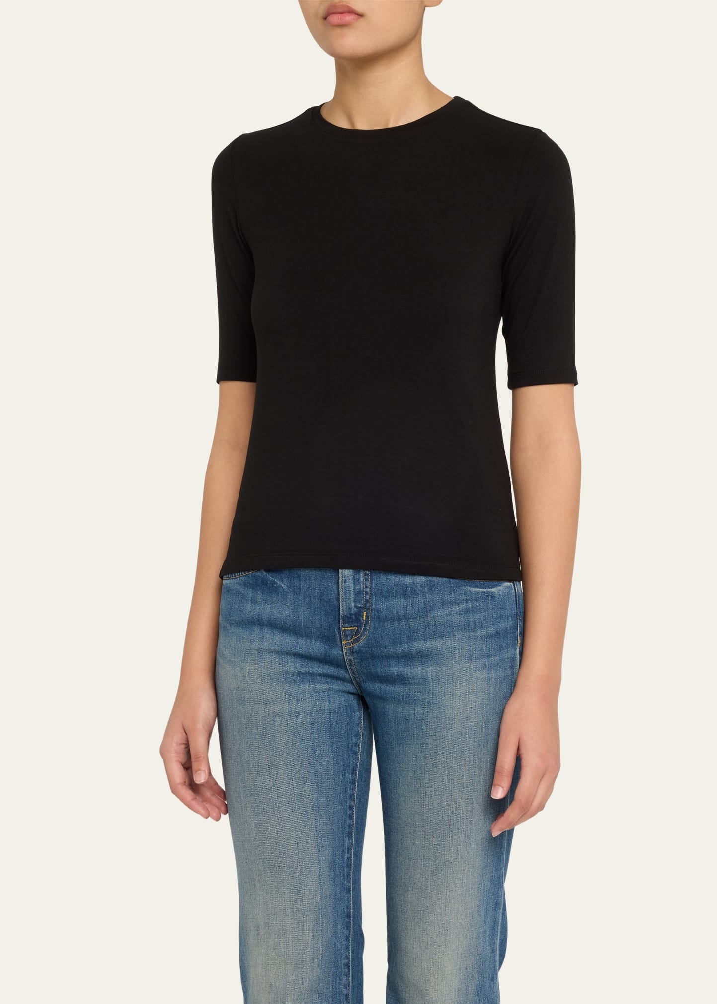 Saundra Crewneck Half-Sleeve Top - 4