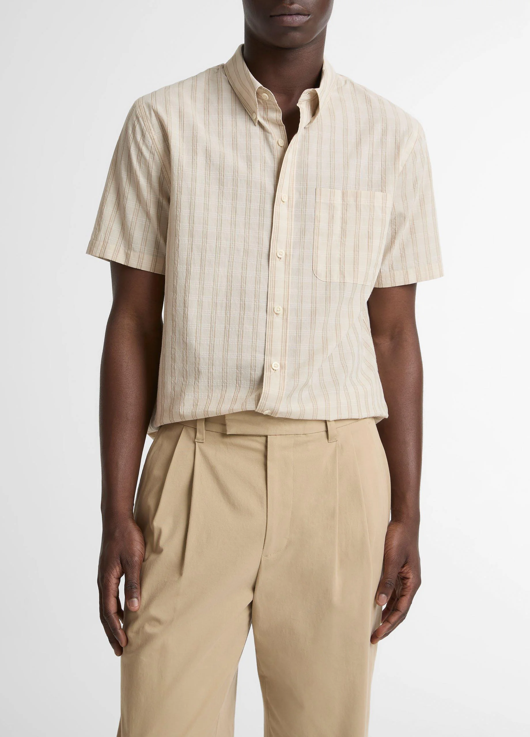 Corbin Stripe Cotton-Blend Button-Down Shirt - 1
