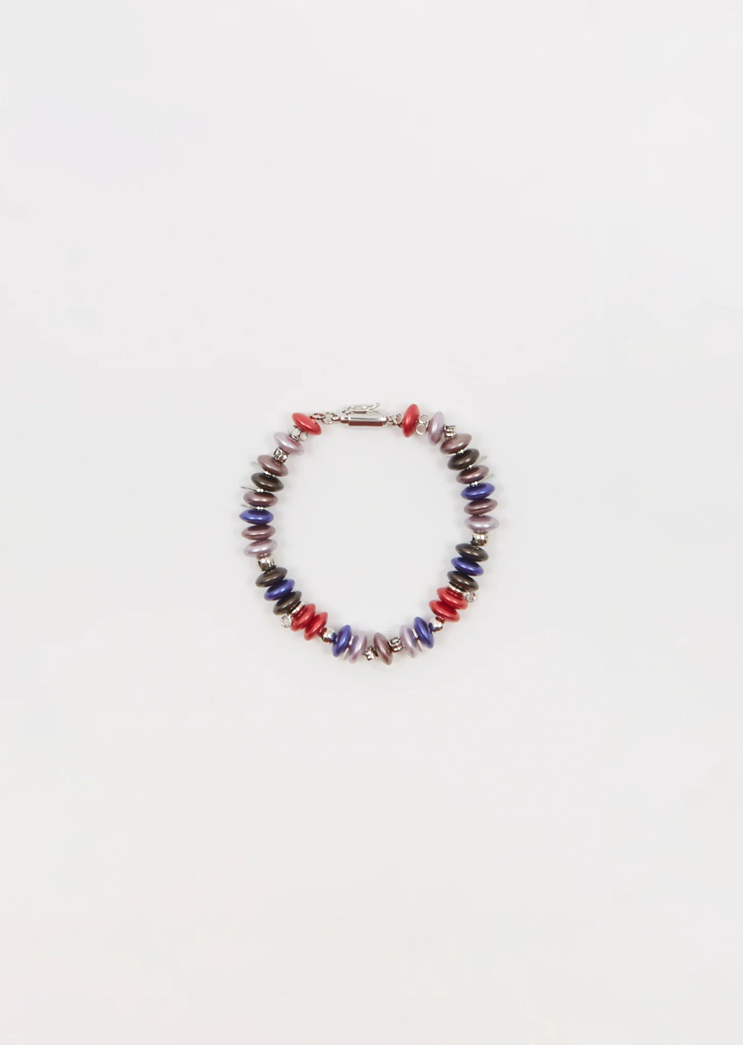Pearl Disc Bracelet — Red - 1