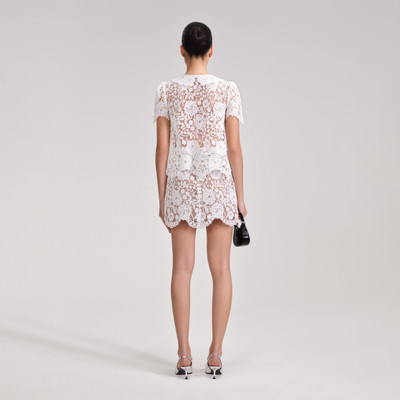 self-portrait White Cord Lace Mini Skirt outlook