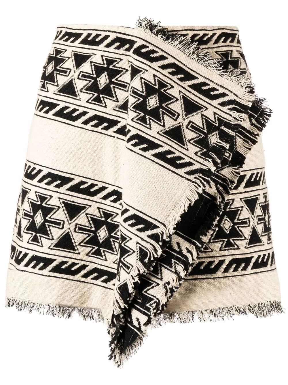 fringed draped mini skirt - 1