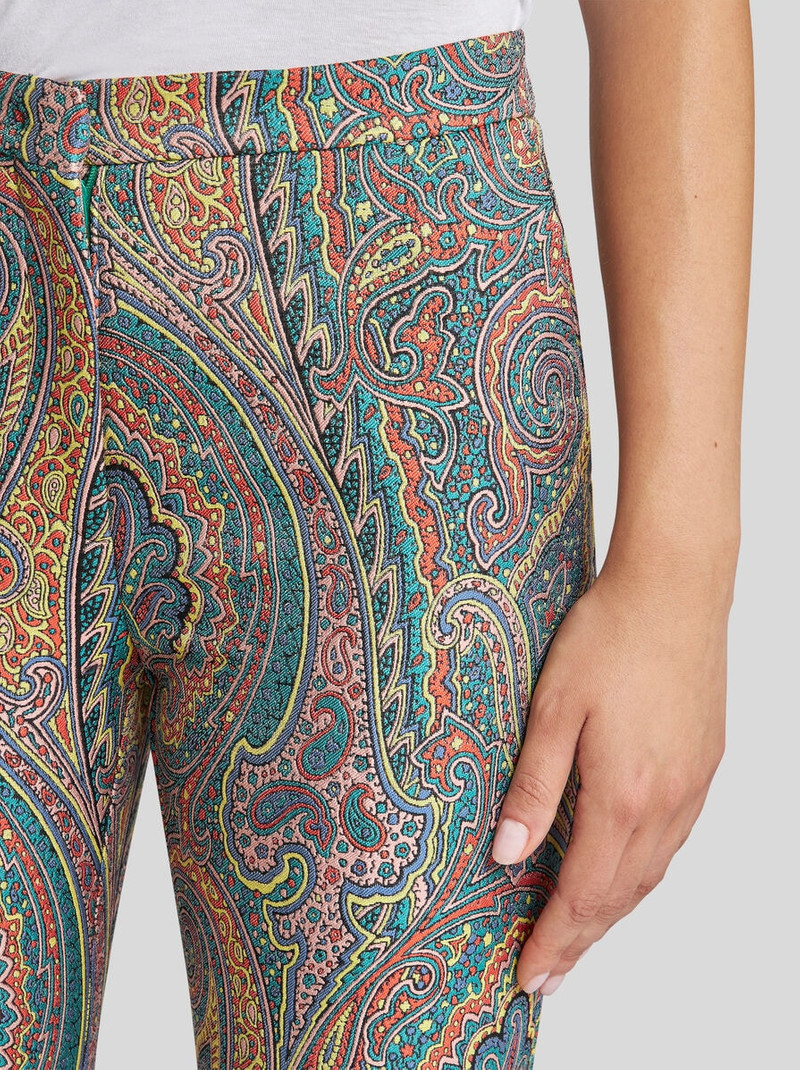 Etro FLARED PAISLEY JACQUARD TROUSERS outlook