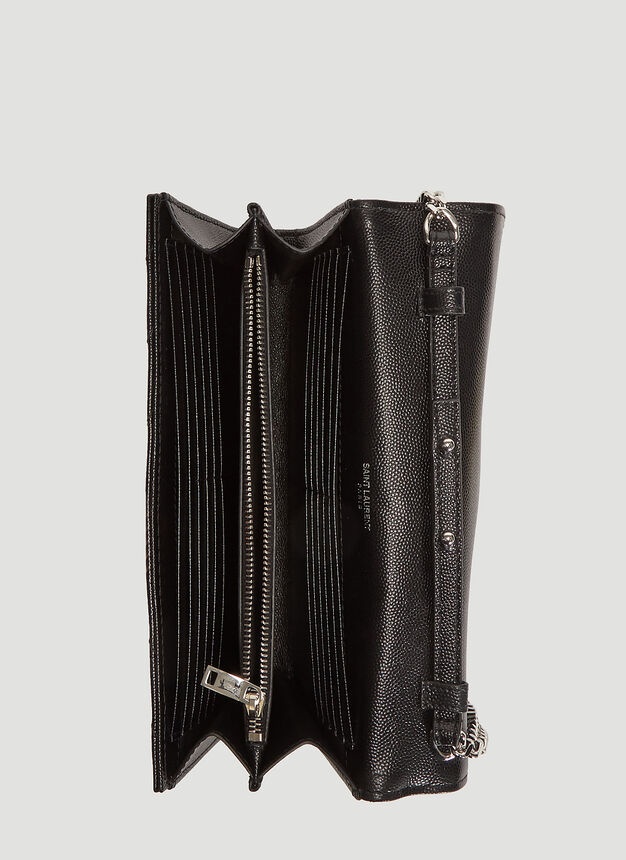 YSL Monogrammed Wallet Bag in Black - 8