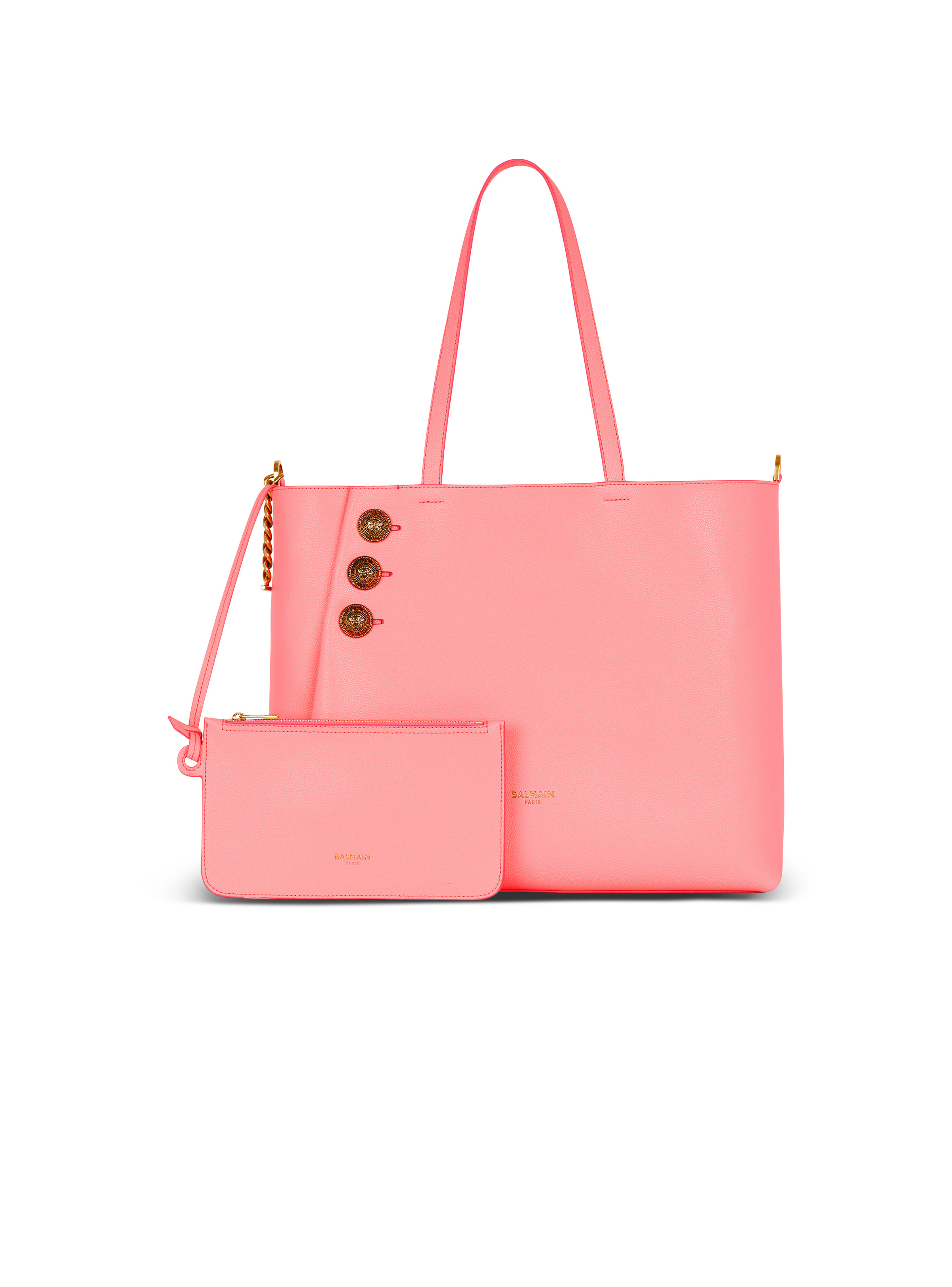 Emblème grained leather tote bag - 4