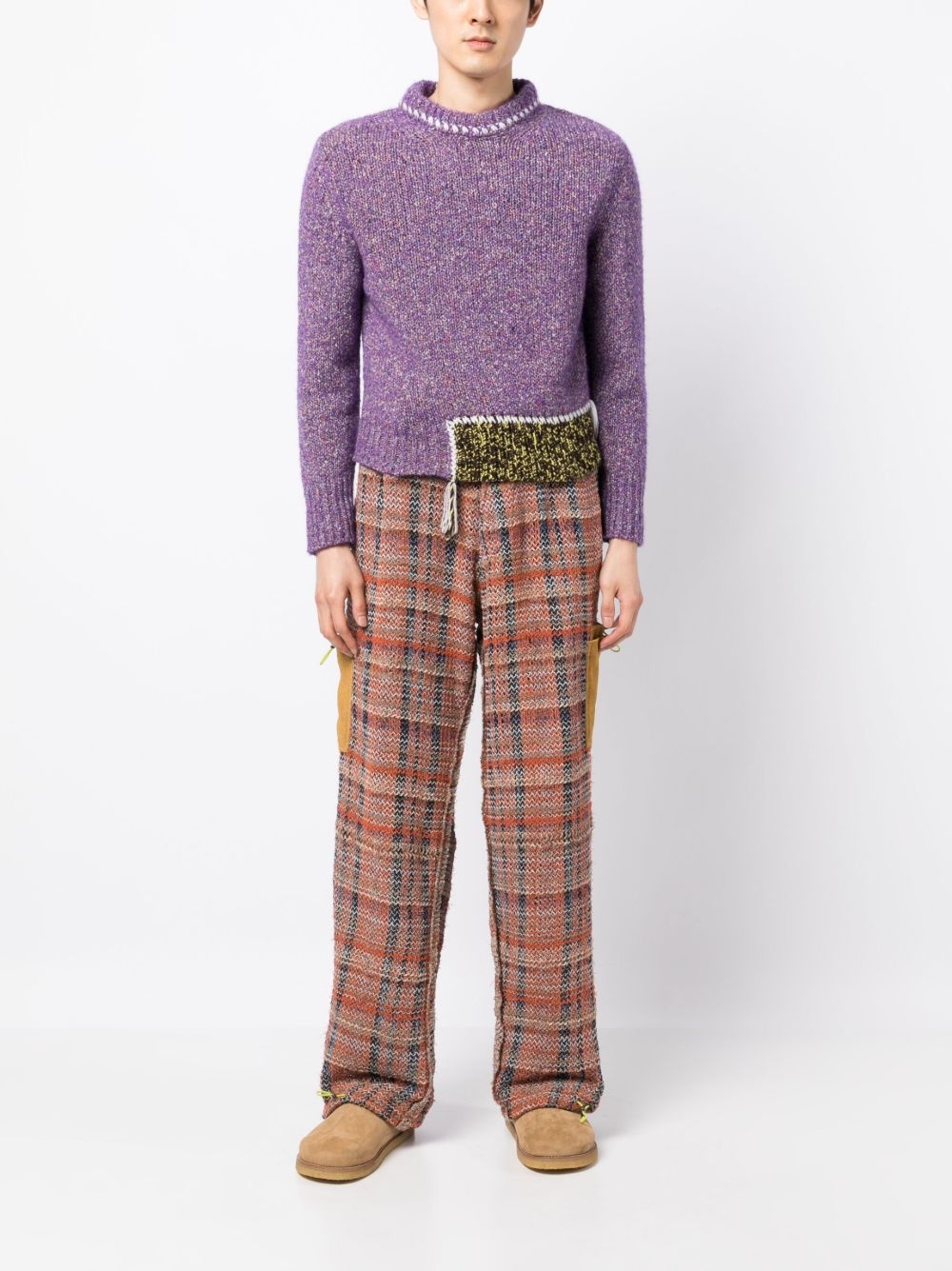 whipstitch straight-leg trousers - 2