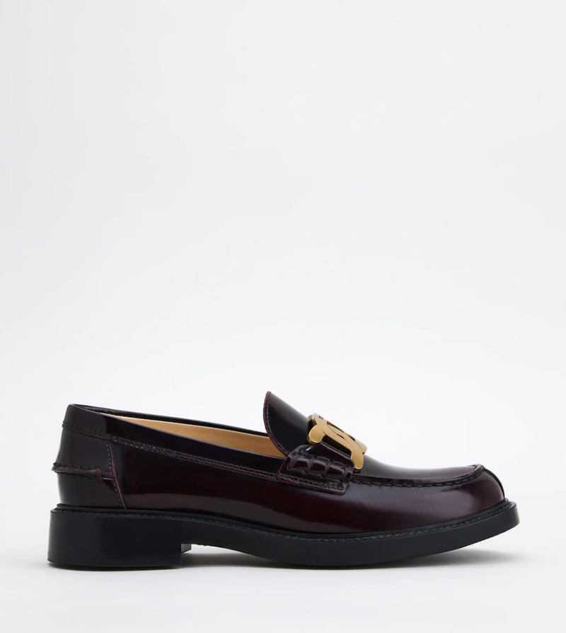 LOAFERS IN LEATHER - BURGUNDY 1