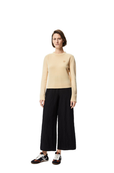 Loewe Anagram embroidered cropped sweater in wool outlook