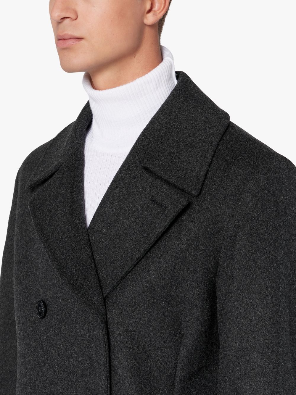 DALTON CHARCOAL WOOL & CASHMERE PEA COAT | GM-1075F - 5