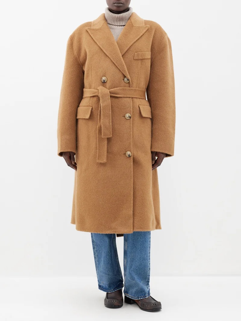 Acne Studios Onessa belted double-breasted wool-blend coat