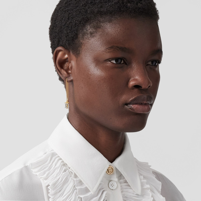 Pearl Detail Gold and Palladium-plated Earrings 7