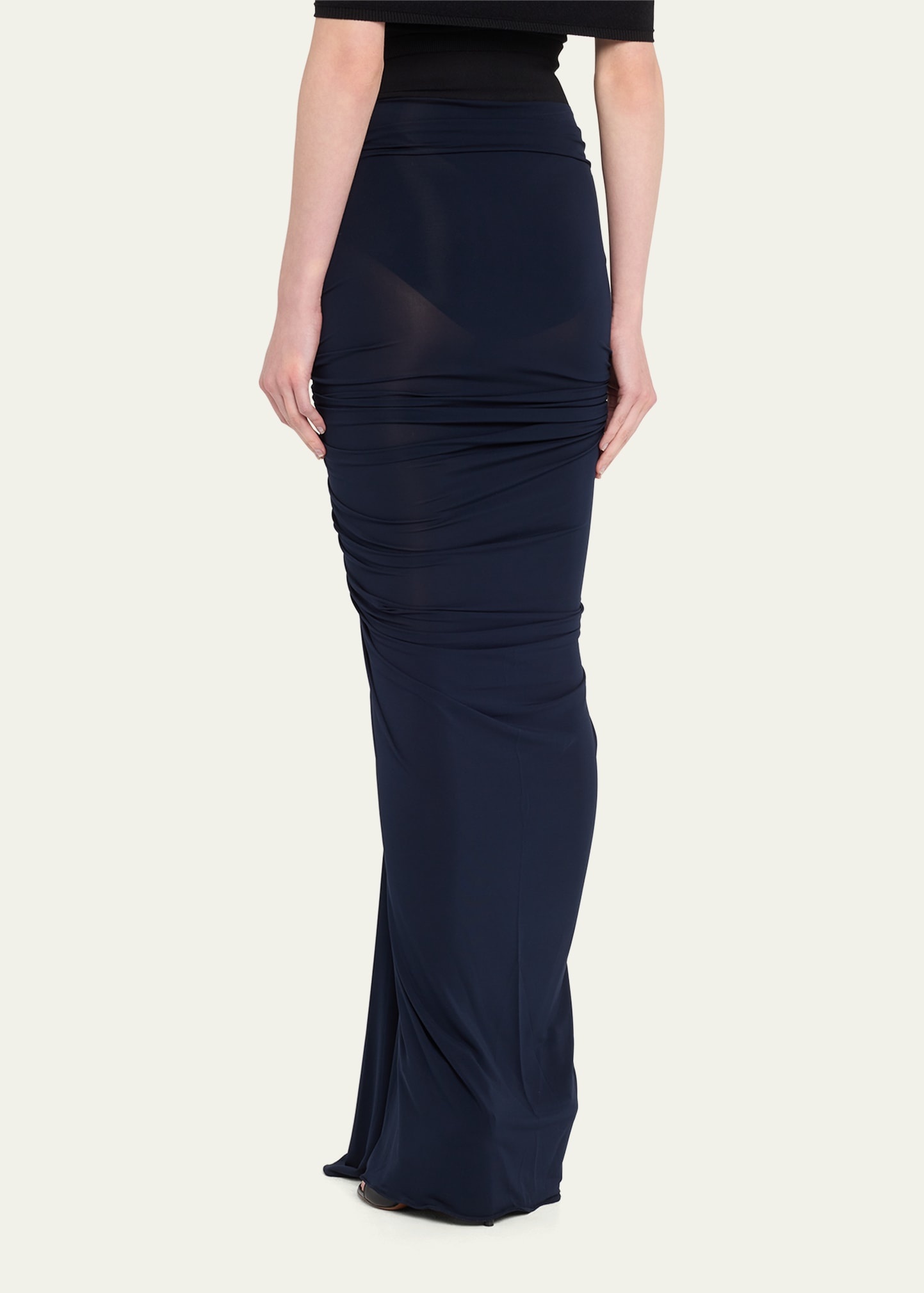 Alaïa Draped Long Pencil Skirt | bergdorfgoodman | REVERSIBLE