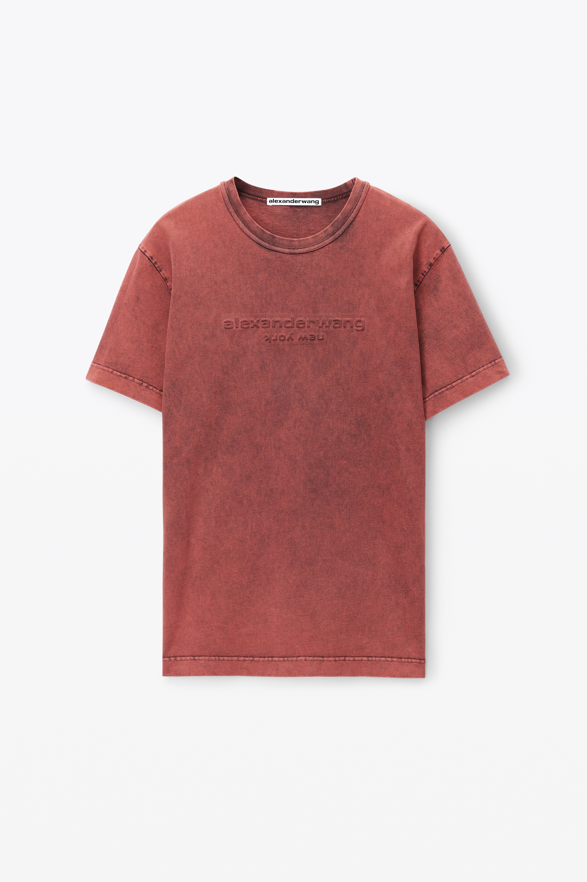 embossed logo tee in compact jersey - 1