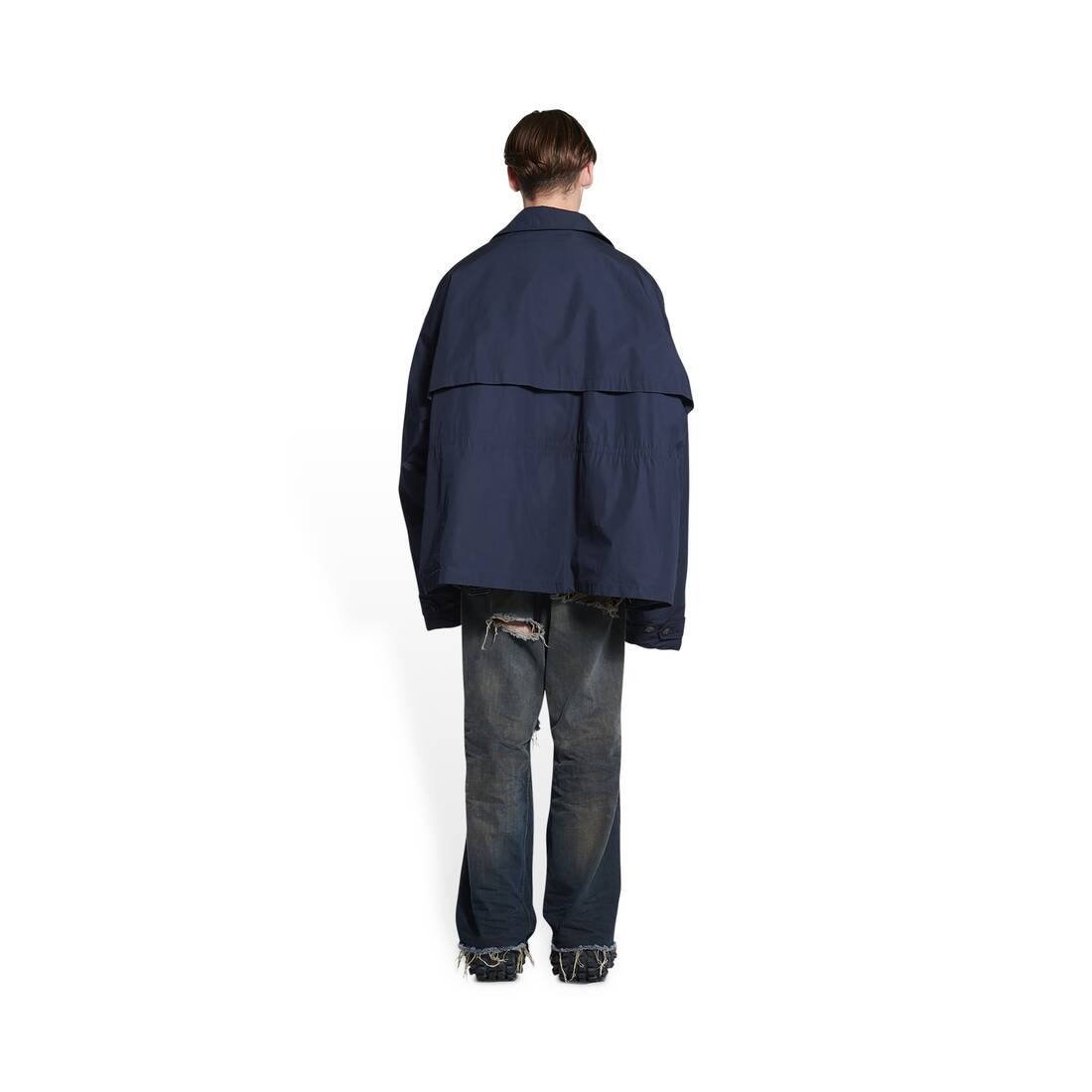 Men's Scissors Crest Parka With Removable Lining in Blue - 4